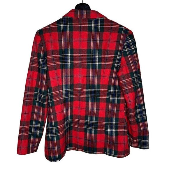 Vintage ILGWU Red Plaid Coat Made In USA Womens Large - Picture 2 of 4